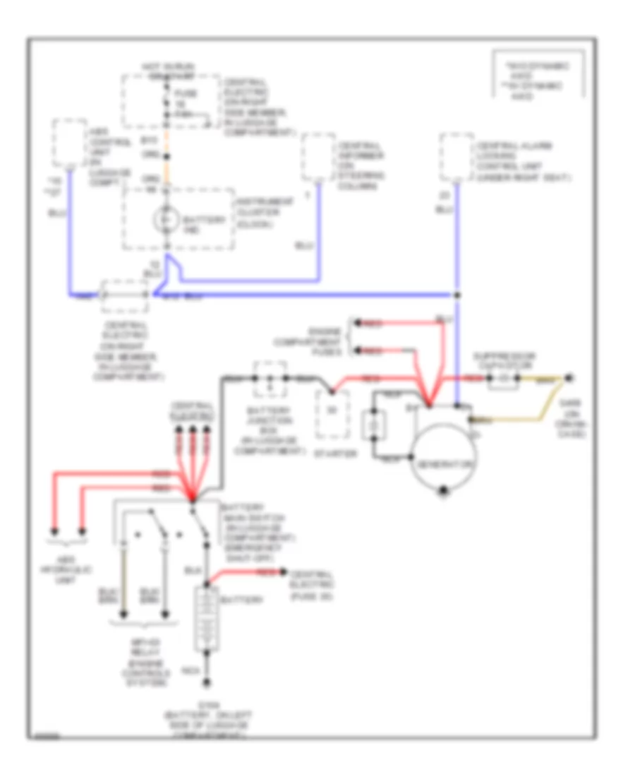 Charging Wiring Diagram, RS for Porsche 911 America 1993