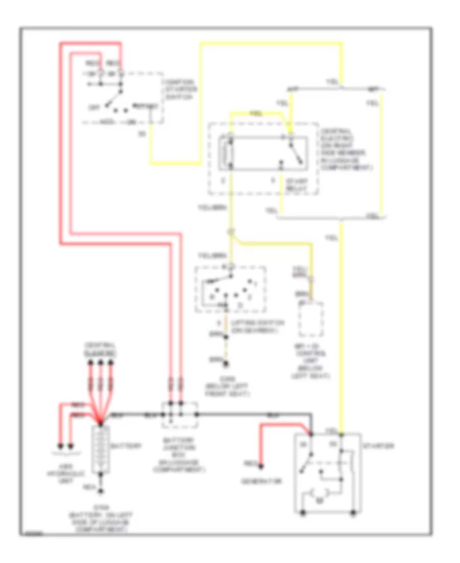 Starting Wiring Diagram Except RS for Porsche 911 America 1993