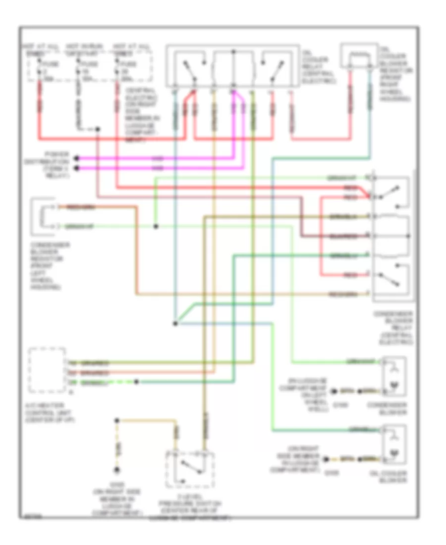 Cooling Fan Wiring Diagram, Late Production for Porsche 911 Carrera 1995
