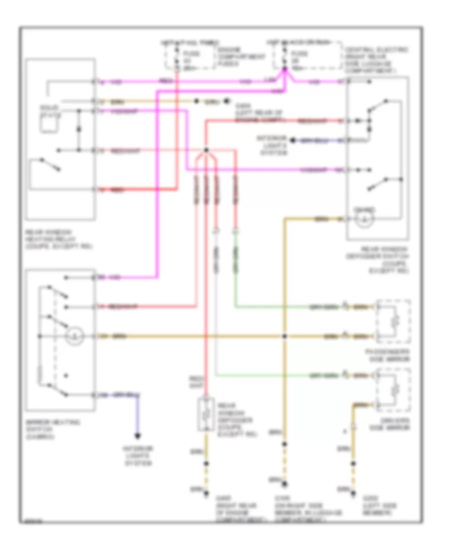 Defogger Wiring Diagram, Late Production for Porsche 911 Carrera 1995