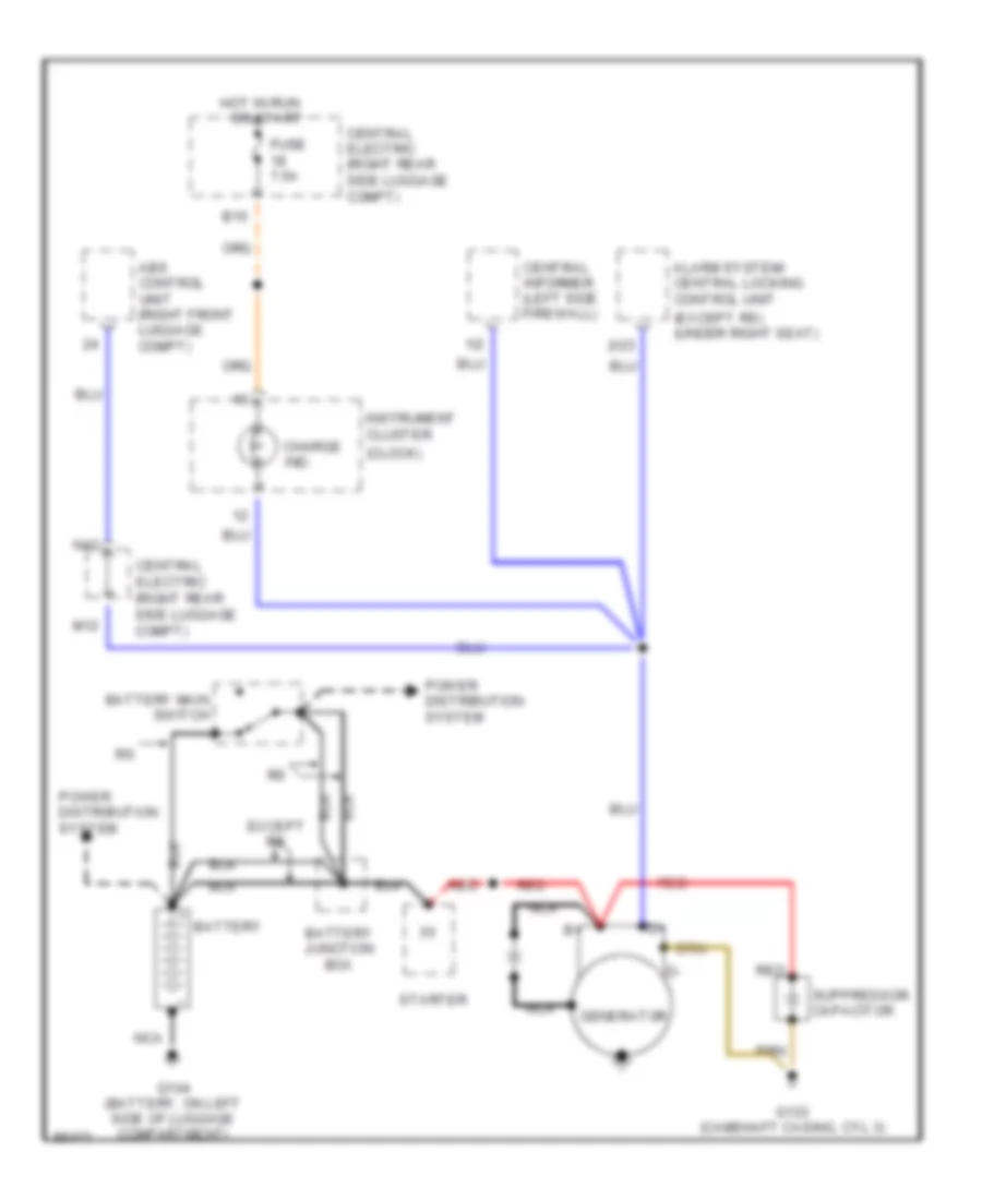 Charging Wiring Diagram Late Production for Porsche 911 Carrera 1995