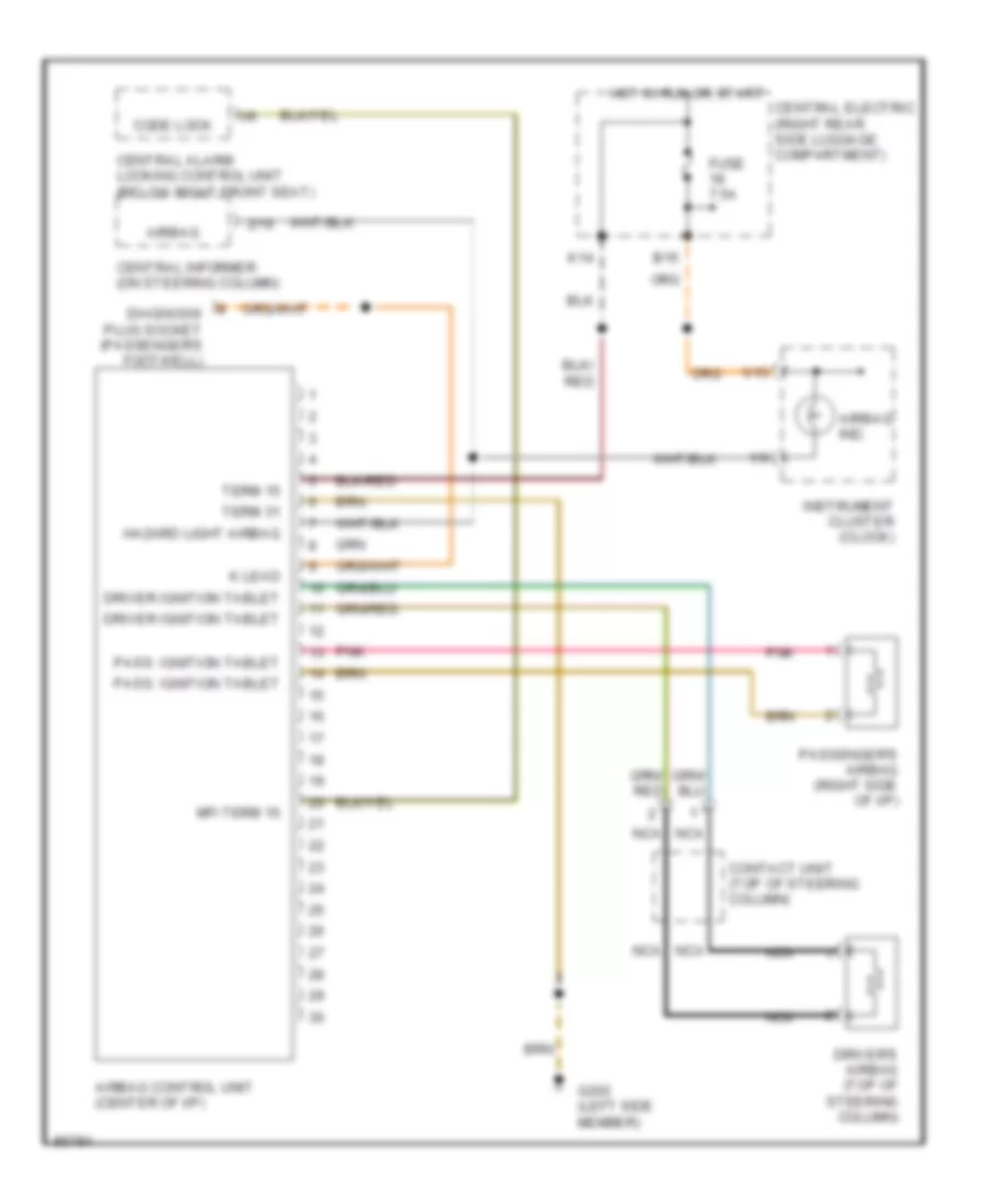 Supplemental Restraint Wiring Diagram Early Production for Porsche 911 Carrera 1995