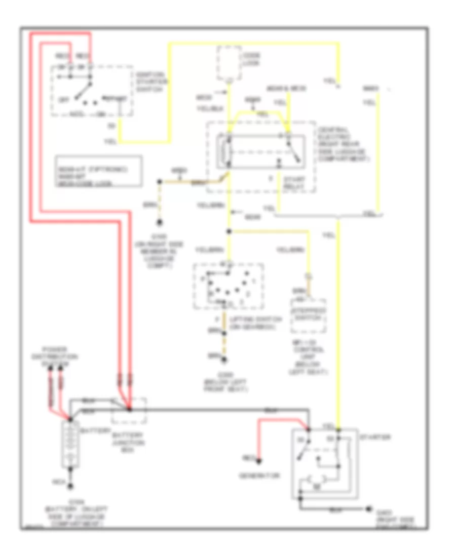 Starting Wiring Diagram, Early Production for Porsche 911 Carrera 4 1995