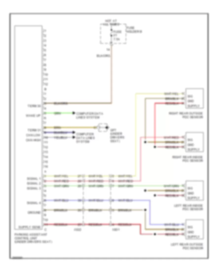 Parking Assistant Wiring Diagram with Turbo for Porsche 911 Carrera 2013