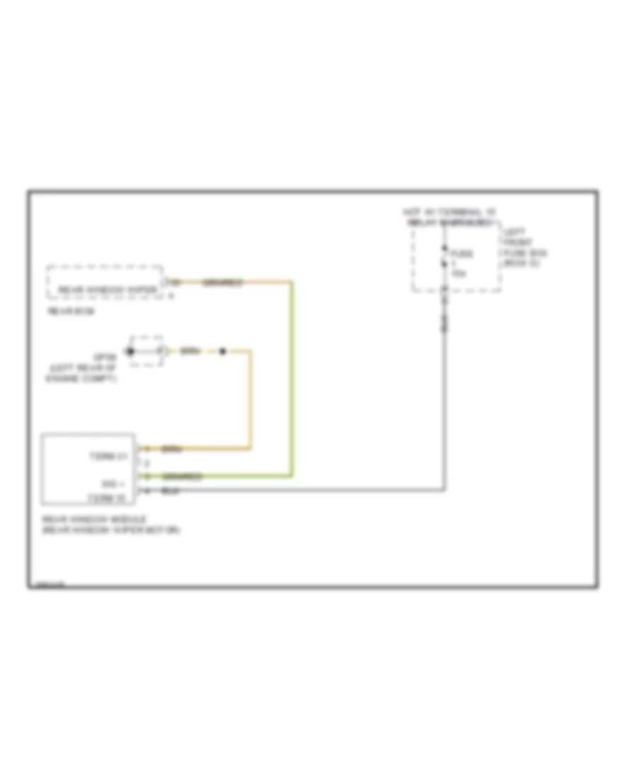 Rear Wiper Wiring Diagram without Turbo for Porsche 911 Carrera 4S 2013