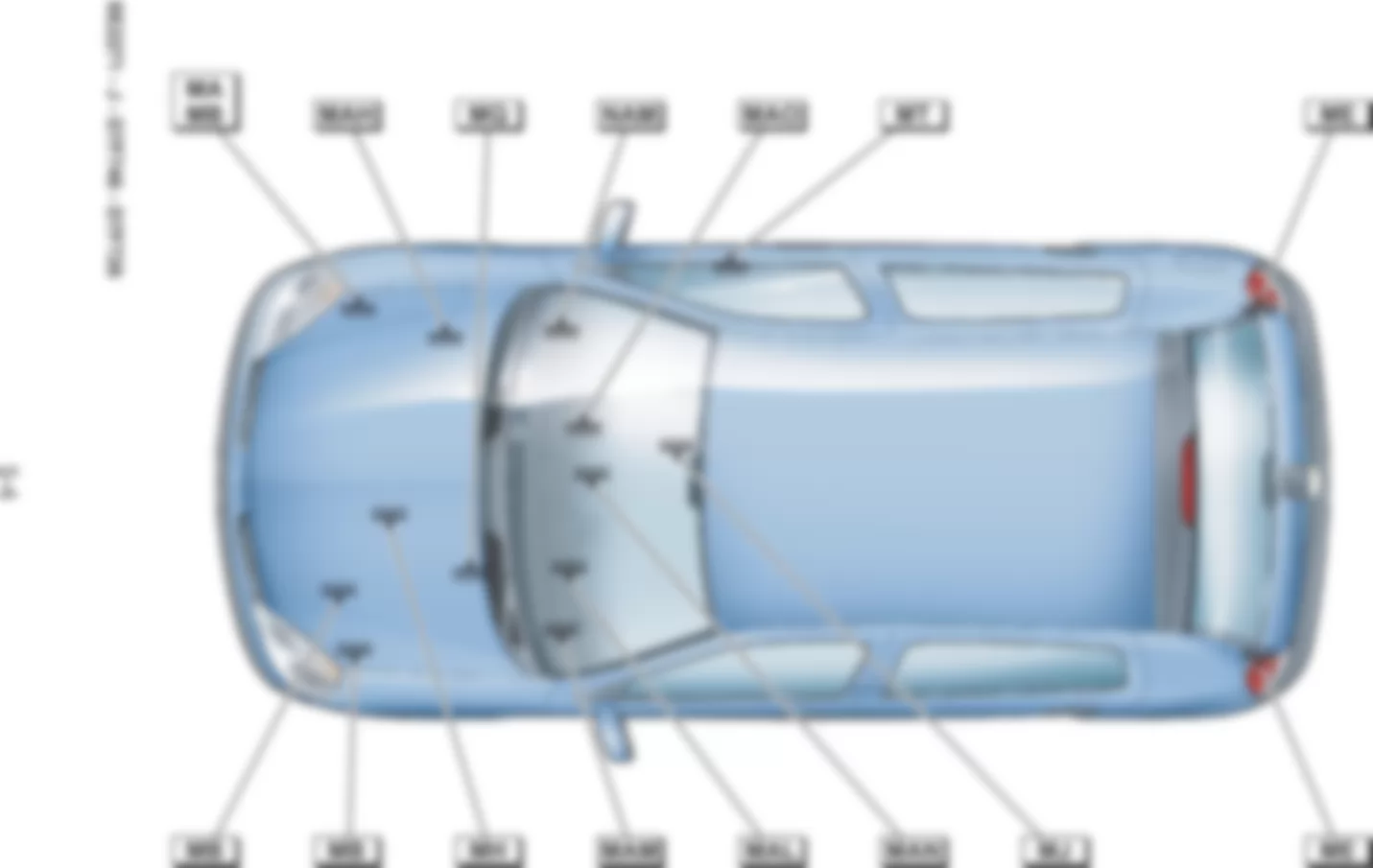 Расположение подключения масс Заземления для Renault Clio II 1998-2008 2004-05-24