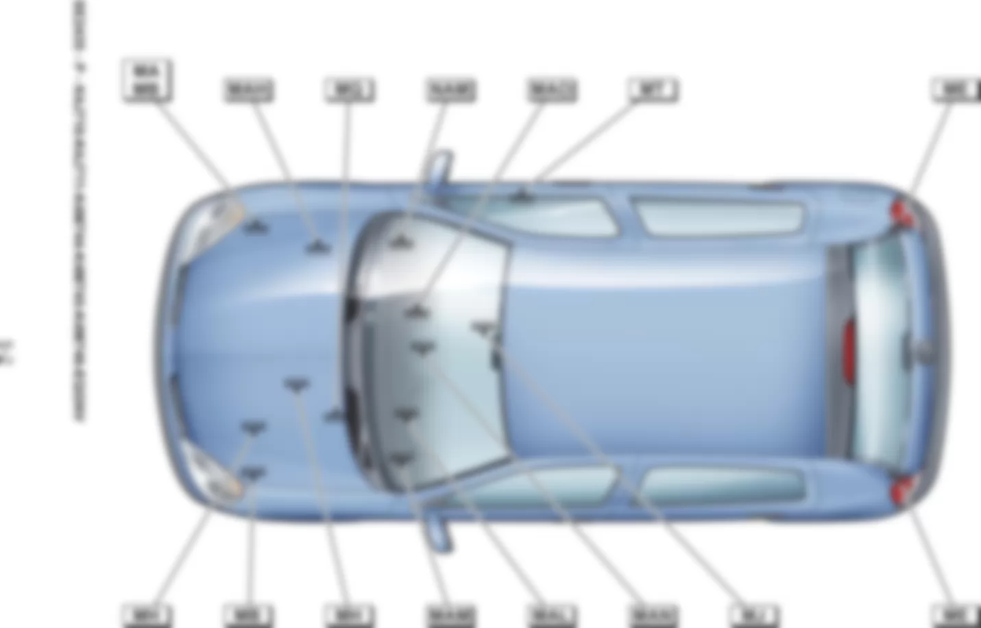 Расположение подключения масс Заземления для Renault Clio II 1998-2008 2006-07-27