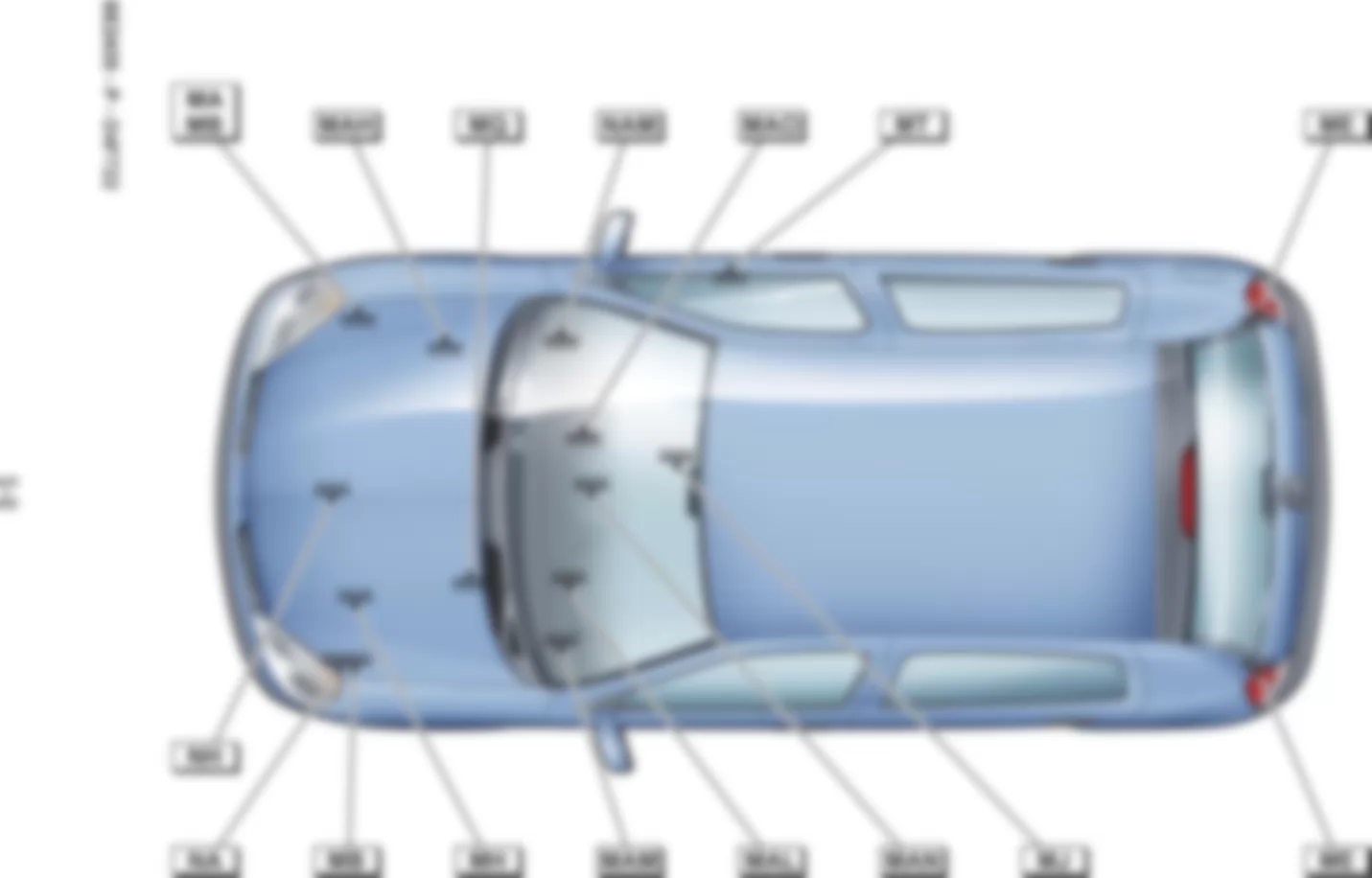 Расположение подключения масс Заземления для Renault Clio II 1998-2008 2006-07-27