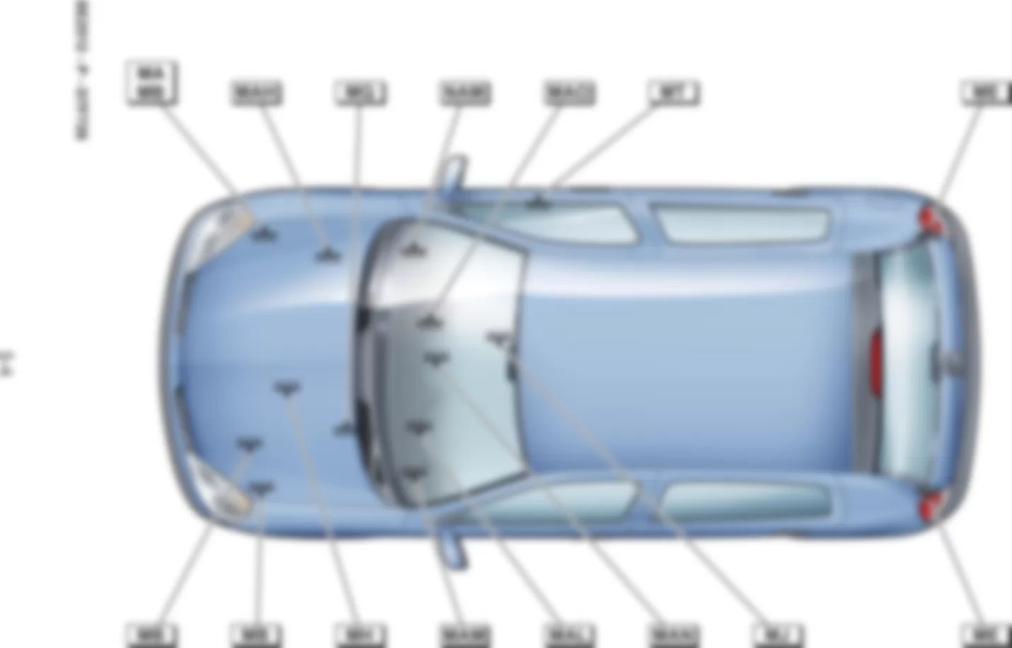 Расположение подключения масс Заземления для Renault Clio II 1998-2008 2007-07-09
