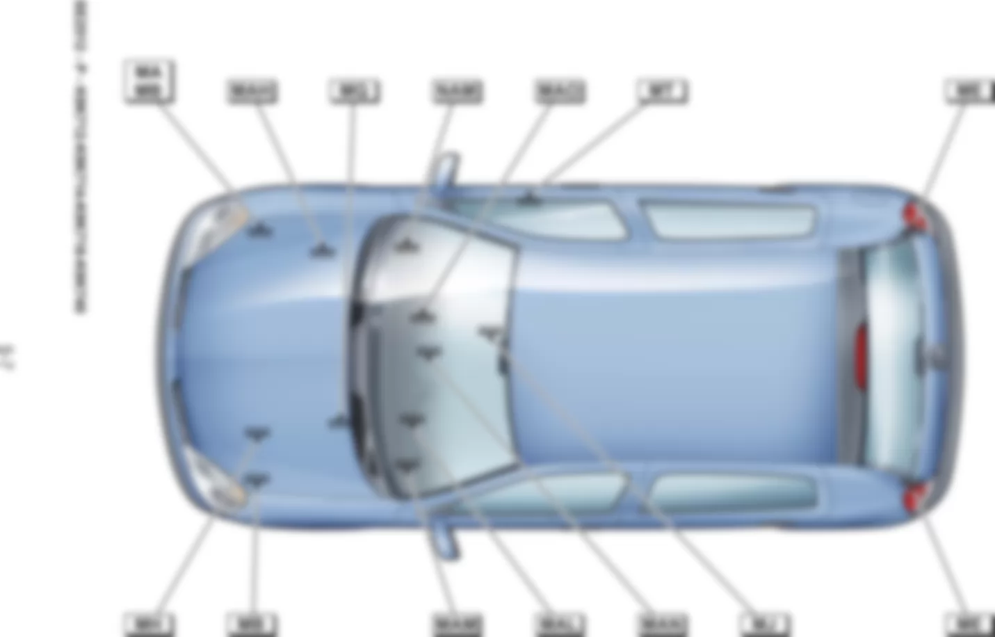 Расположение подключения масс Заземления для Renault Clio II 1998-2008 2007-07-09