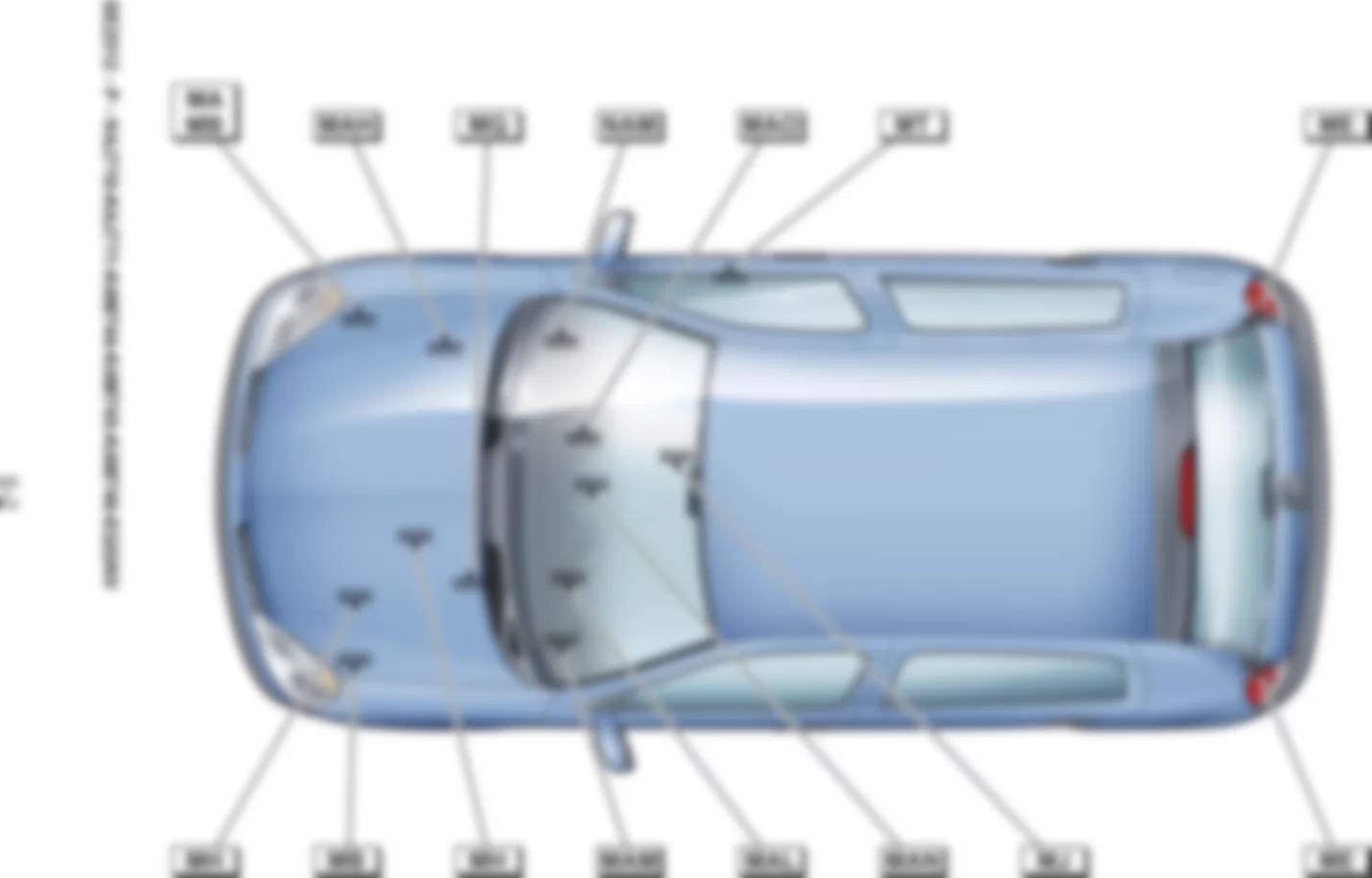 Расположение подключения масс Заземления для Renault Clio II 1998-2008 2007-10-29