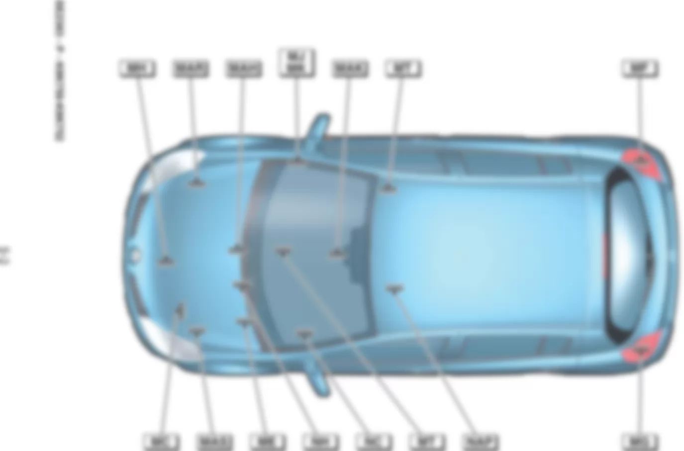 Расположение подключения масс Заземления для Renault Clio III 2005-2012 2006-02-13