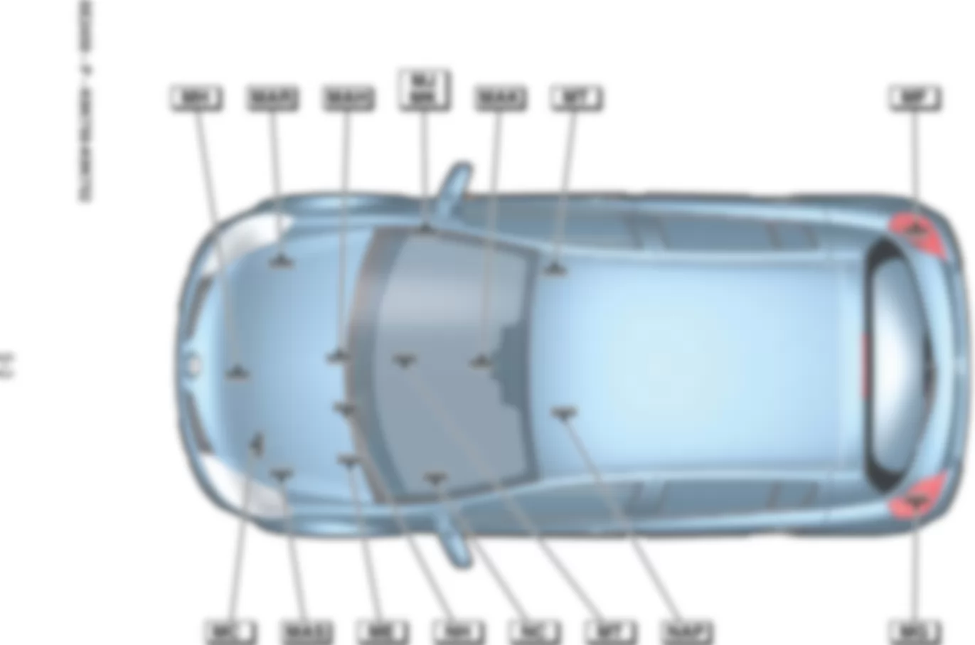 Расположение подключения масс Заземления для Renault Clio III 2005-2012 2006-12-04