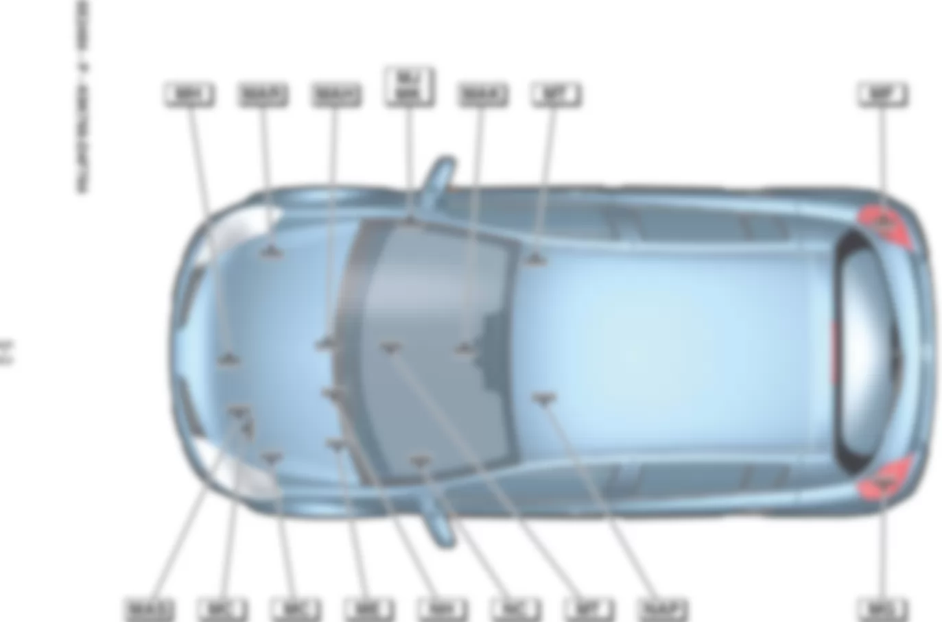 Расположение подключения масс Заземления для Renault Clio III 2005-2012 2007-04-30