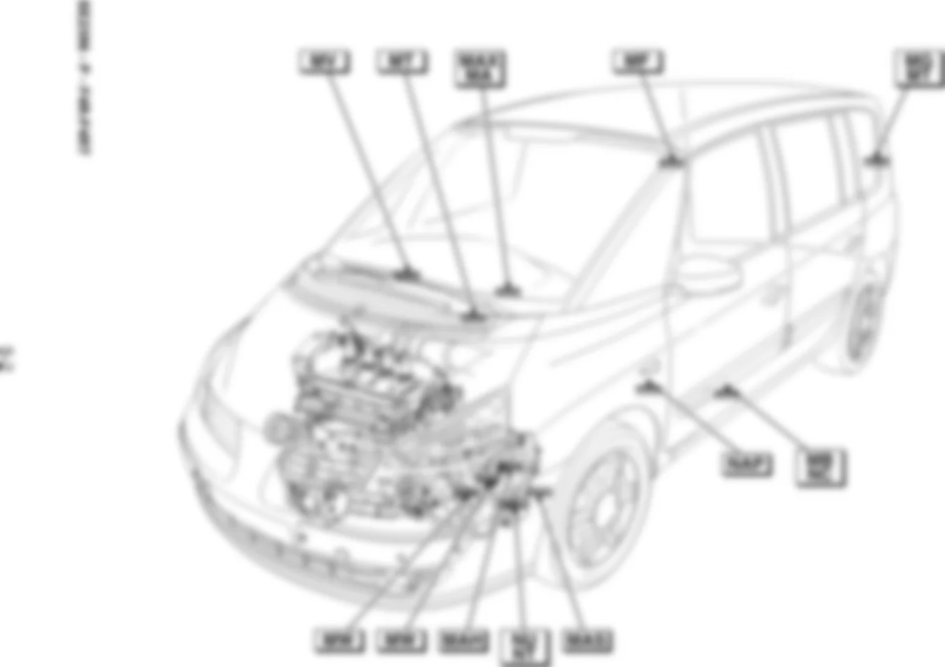 Расположение подключения масс Заземления для Renault Espace IV 2002-2014 2006-03-06