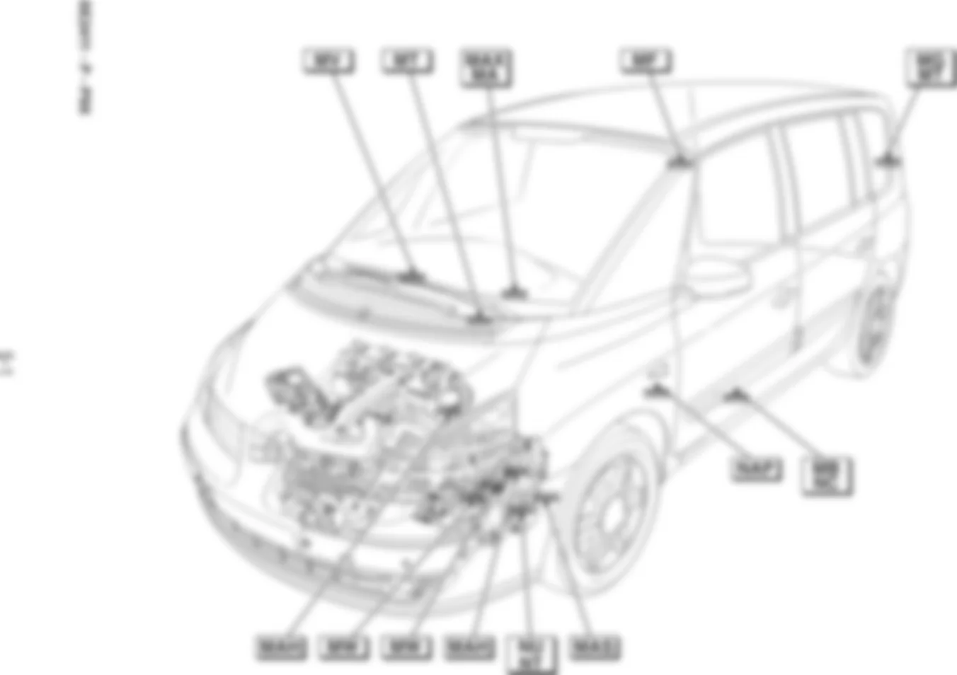 Расположение подключения масс Заземления для Renault Espace IV 2002-2014 2006-05-08