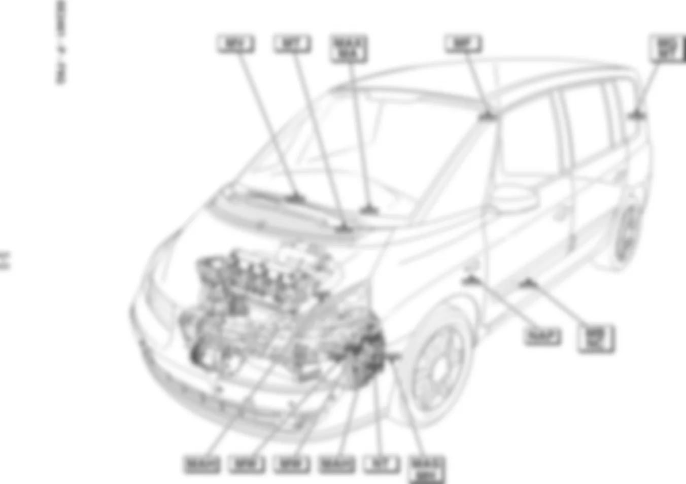 Расположение подключения масс Заземления для Renault Espace IV 2002-2014 2006-08-28