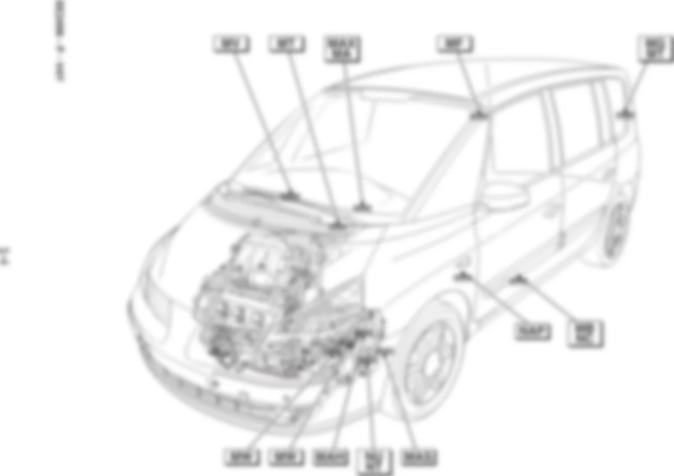 Расположение подключения масс Заземления для Renault Espace IV 2002-2014 2007-04-16