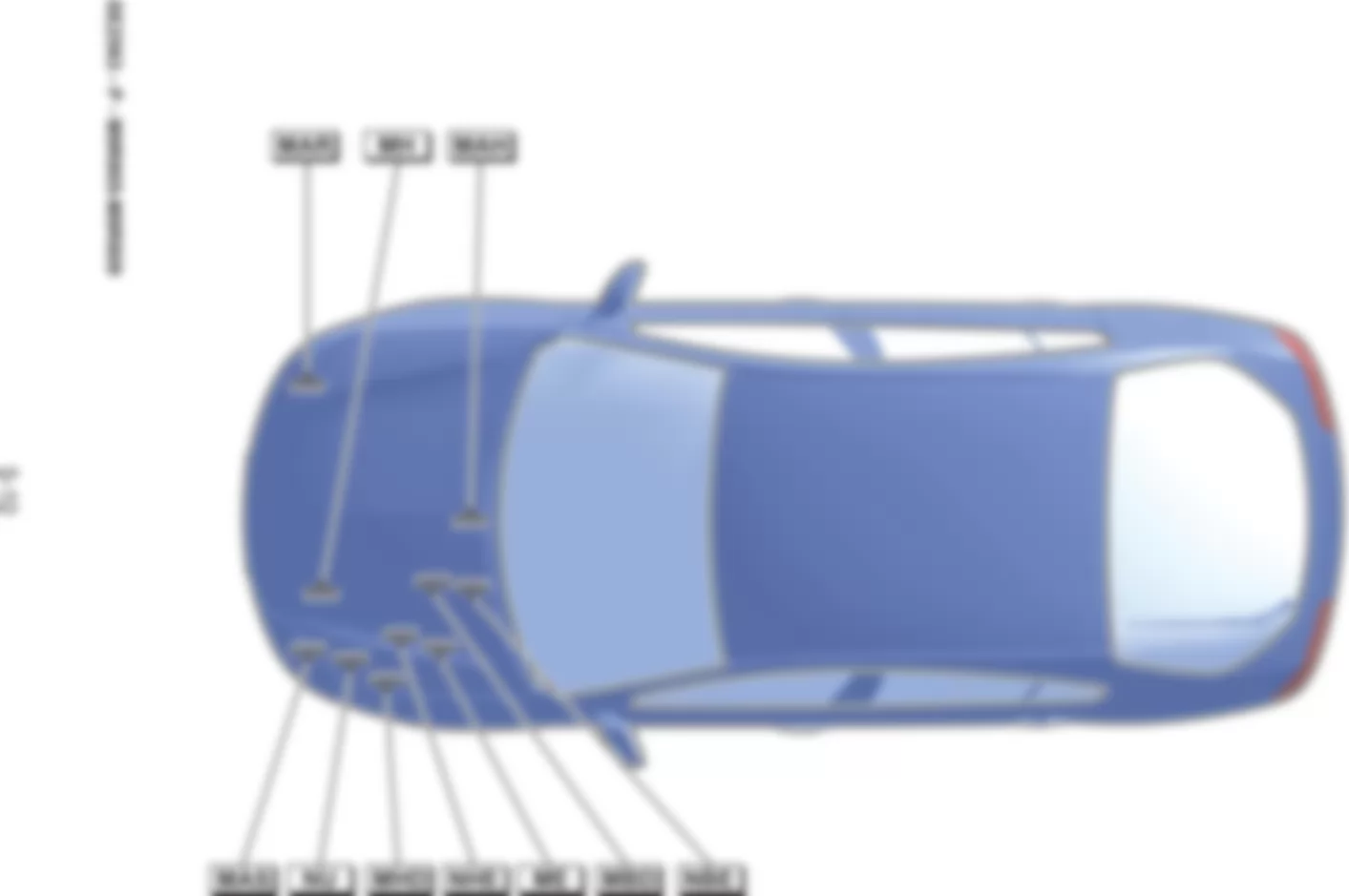 Расположение подключения масс Заземления для Renault Laguna III 2008-2015 2007-02-00