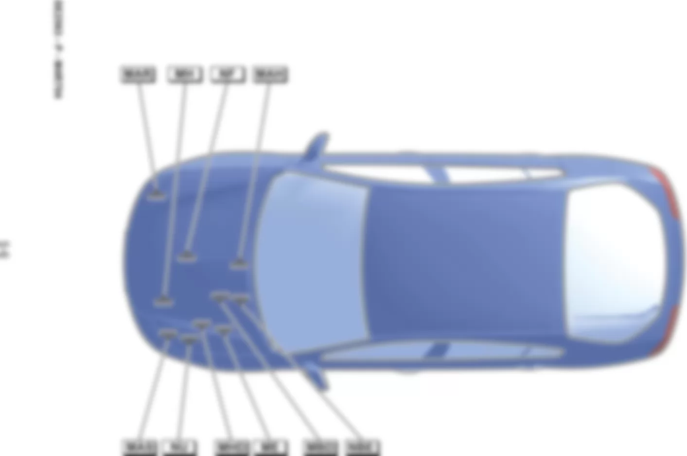Расположение подключения масс Заземления для Renault Laguna III 2008-2015 2007-02-00