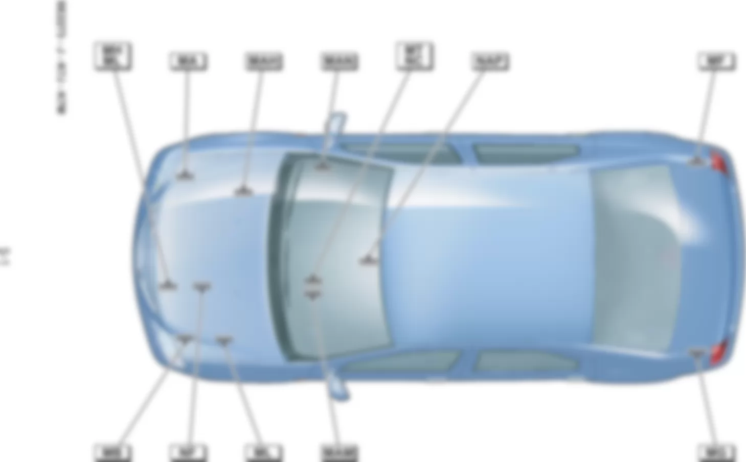 Расположение подключения масс Заземления для Renault Logan I 2005-2014 07-2004