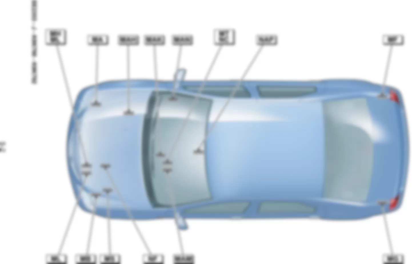 Расположение подключения масс Заземления для Renault Logan I 2005-2014 2005-09-26