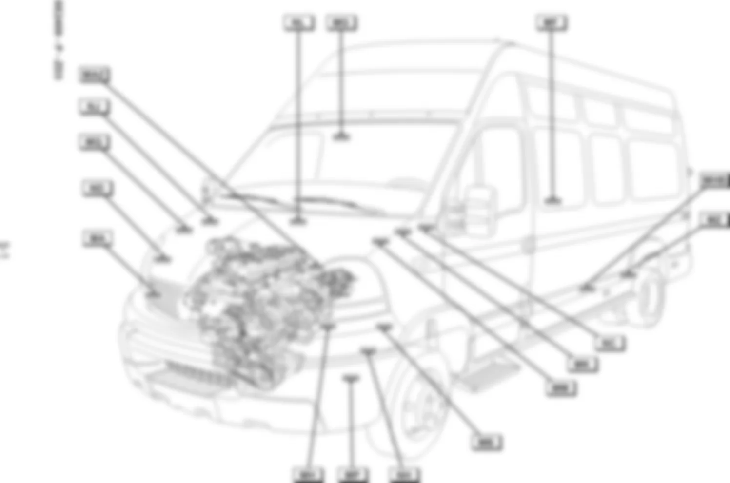 Расположение подключения масс Заземления для Renault Master II 1999-2010 2005-10-10