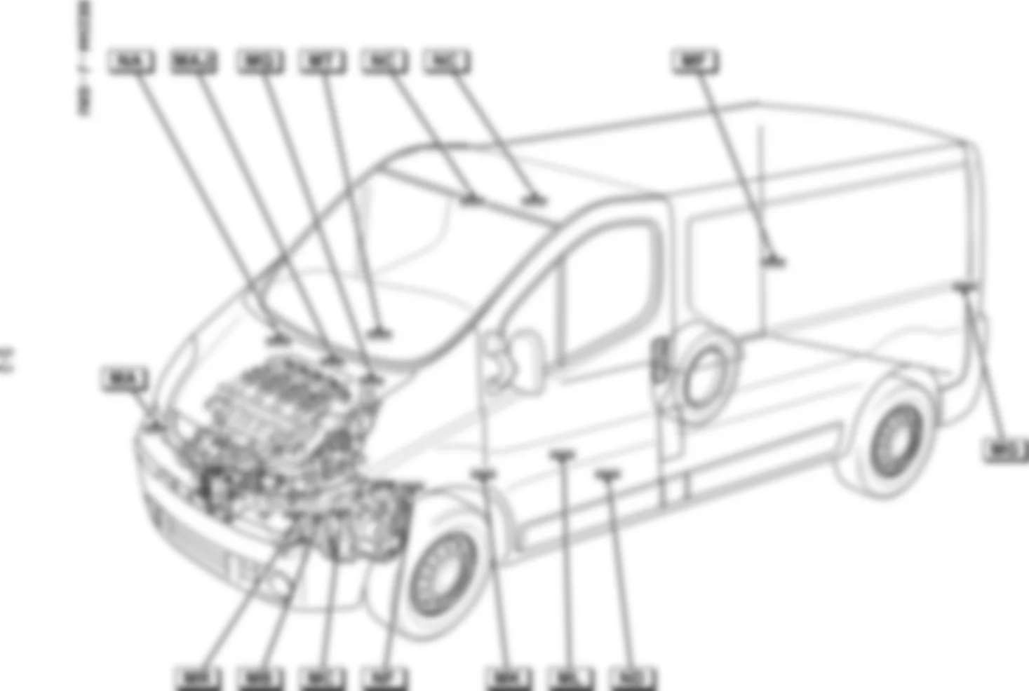 Расположение подключения масс Заземления для Renault Trafic II 2001-2014 15-03-2005