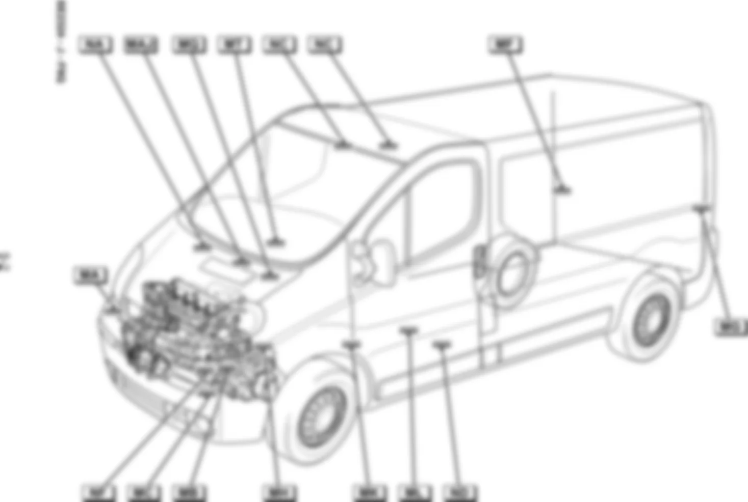Расположение подключения масс Заземления для Renault Trafic II 2001-2014 20-12-2004