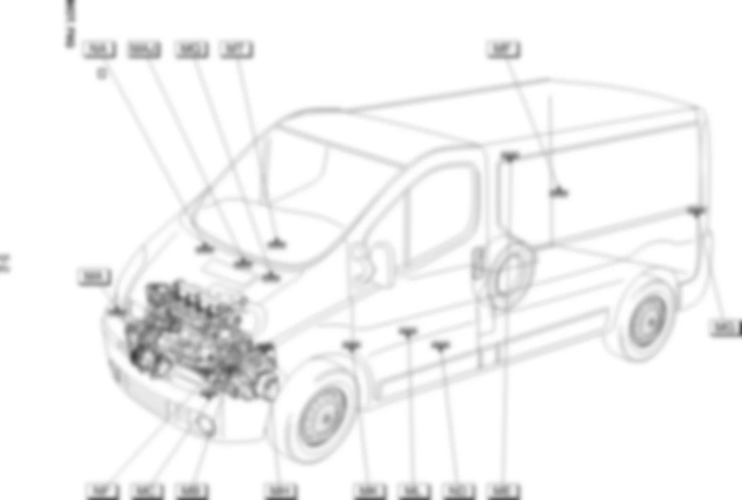 Расположение подключения масс Заземления для Renault Trafic II 2001-2014 2001-03-17