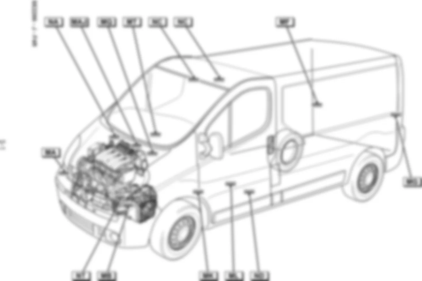 Расположение подключения масс Заземления для Renault Trafic II 2001-2014 2004-06-07