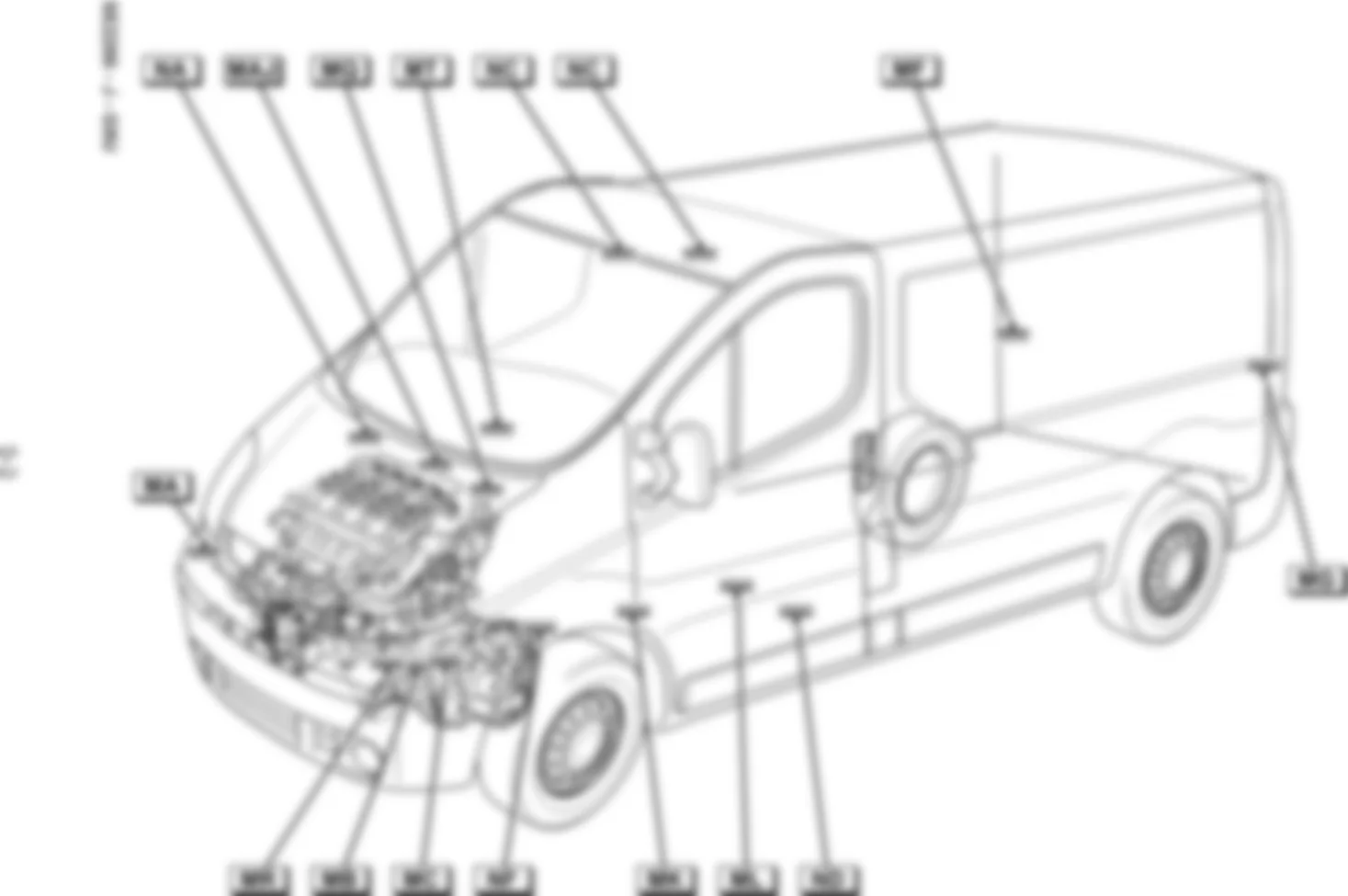 Расположение подключения масс Заземления для Renault Trafic II 2001-2014 2004-06-07