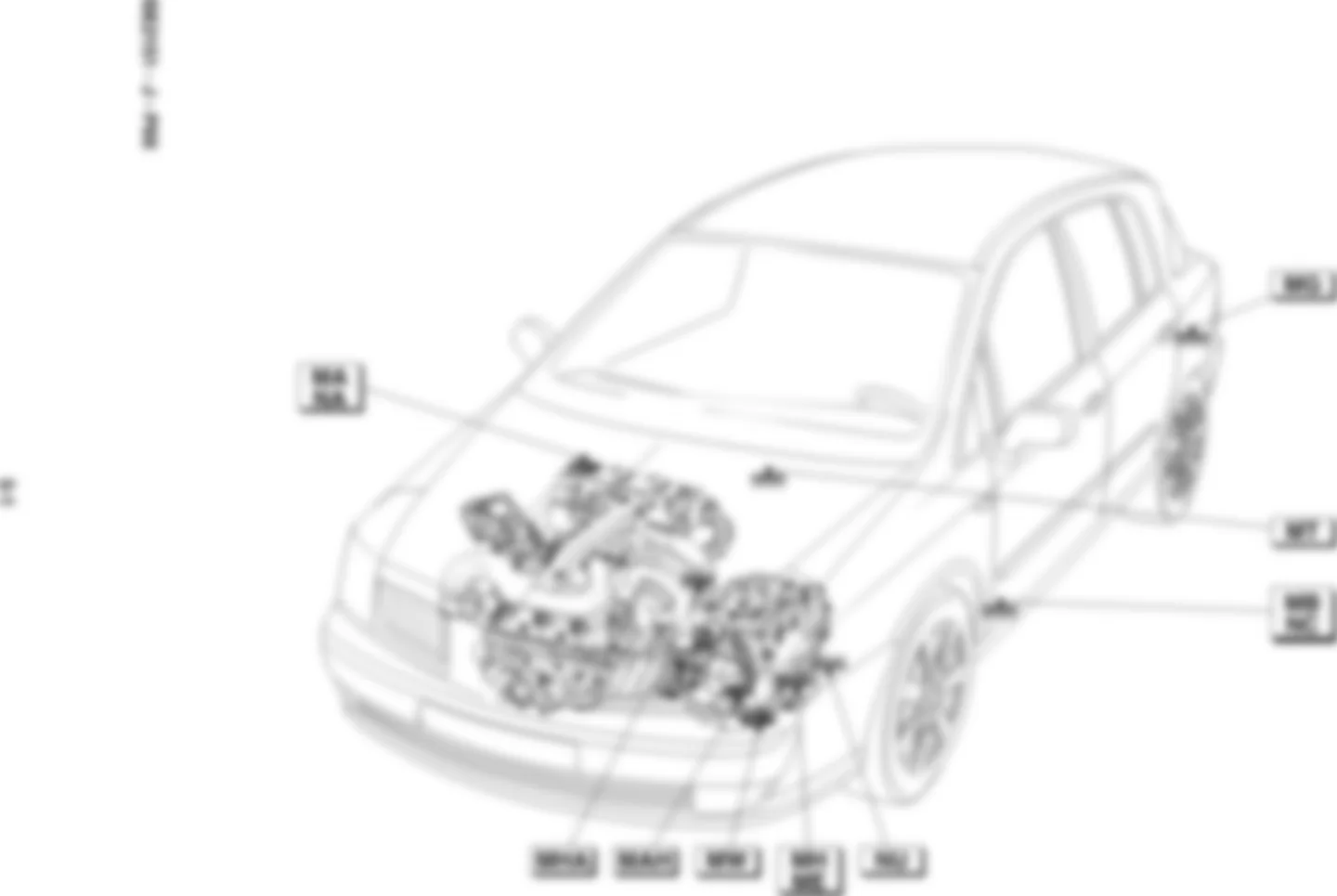 Расположение подключения масс Заземления для Renault Vel Satis 2002-2009 2002-02-18