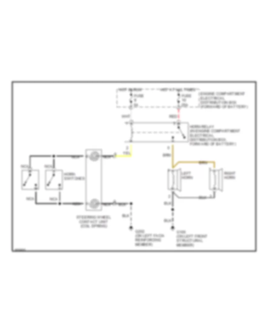 Электросхемы Звуковой сигнал Гудок Saab 9000 CSE 1997 Wiring diagrams