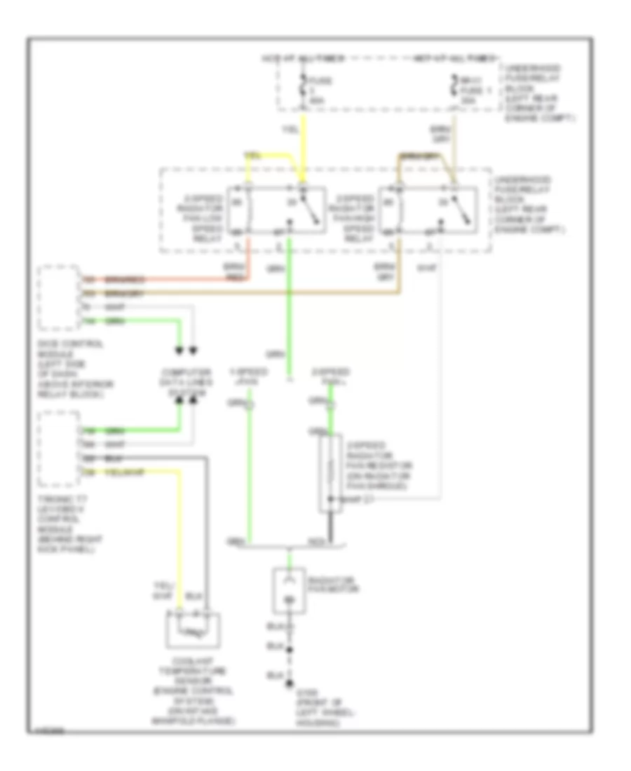 Cooling Fan Wiring Diagram for Saab 9-3 SE 2001