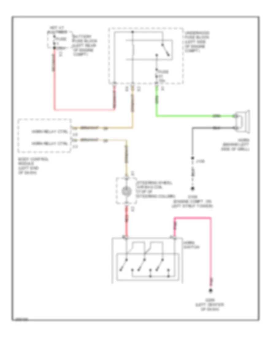 Horn Wiring Diagram for Saab 9-5 Turbo4 2011