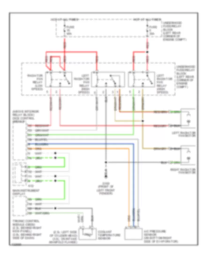 Cooling Fan Wiring Diagram with Dual Cooling Fans for Saab 9 5 2001