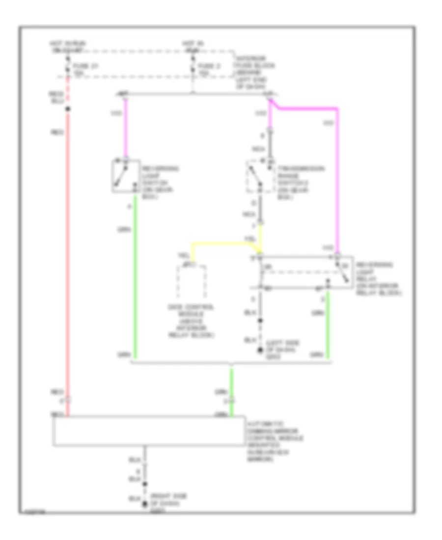 Automatic Day Night Mirror Wiring Diagram for Saab 9 5 SE 2001