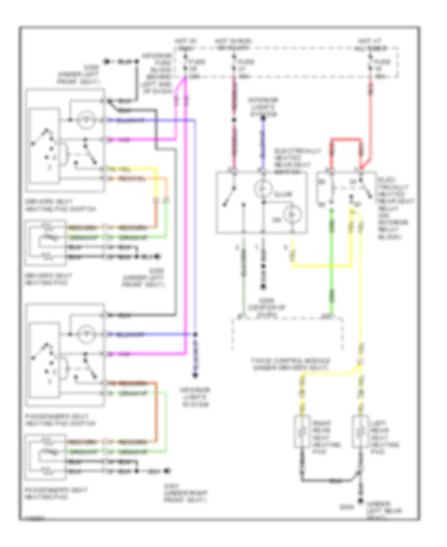 Heated Seats Wiring Diagram for Saab 9 5 SE 2001