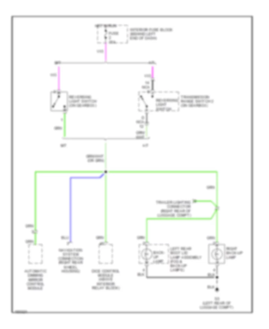 Back up Lamps Wiring Diagram 4 Door for Saab 9 5 Arc 2002