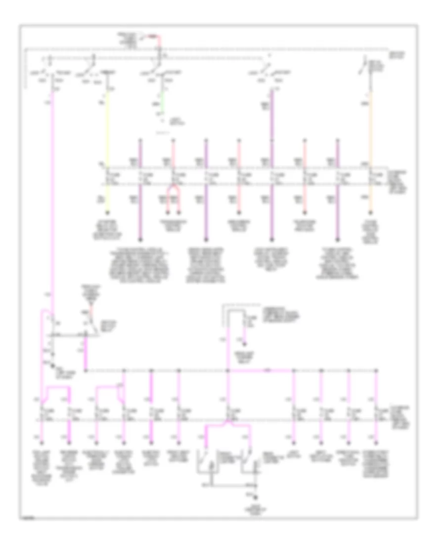Power Distribution Wiring Diagram (2 of 2) for Saab 9-5 Arc 2002