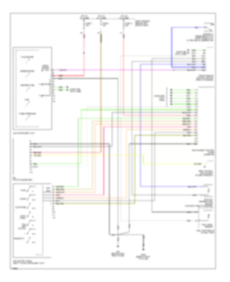 Instrument Cluster Wiring Diagram, Except Convertible for Saab 9-3 Arc 2003