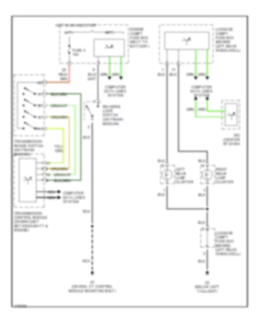 Backup Lamps Wiring Diagram Except Convertible for Saab 9 3 Linear 2003
