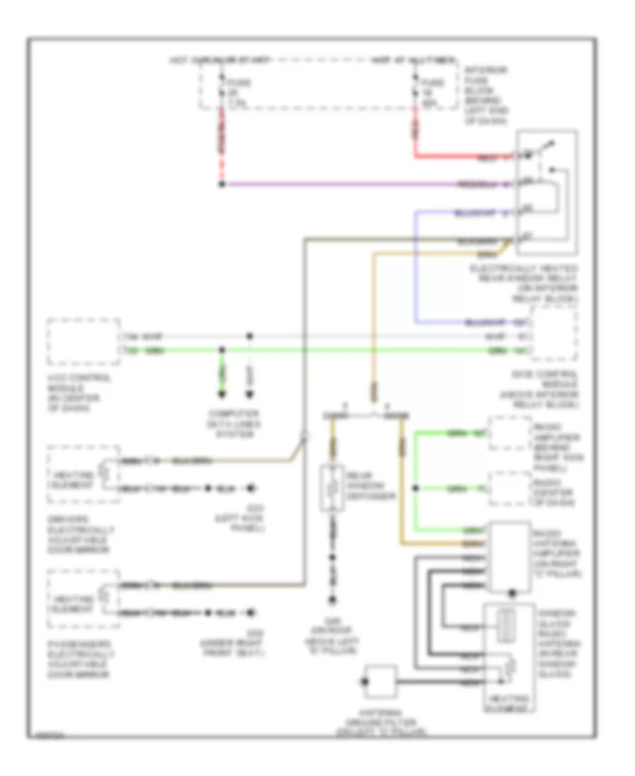 Defoggers Wiring Diagram for Saab 9-5 Aero 2003