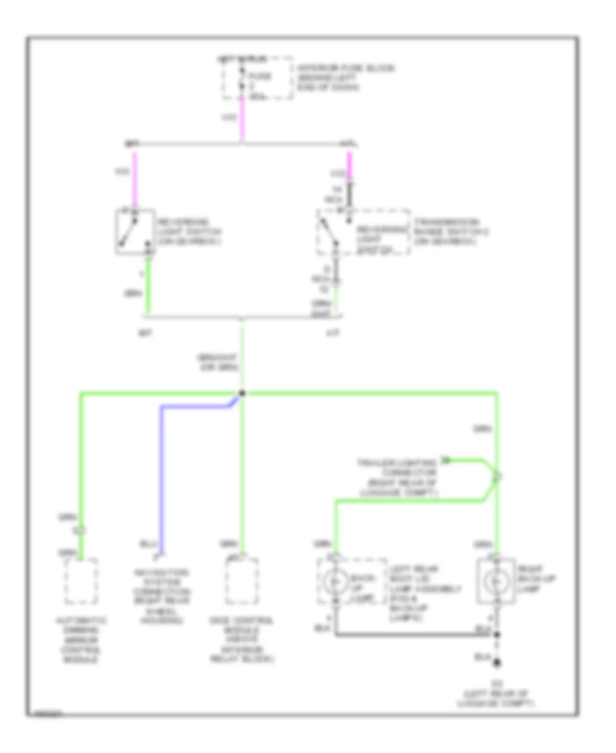 Back up Lamps Wiring Diagram 4 Door for Saab 9 5 Aero 2003