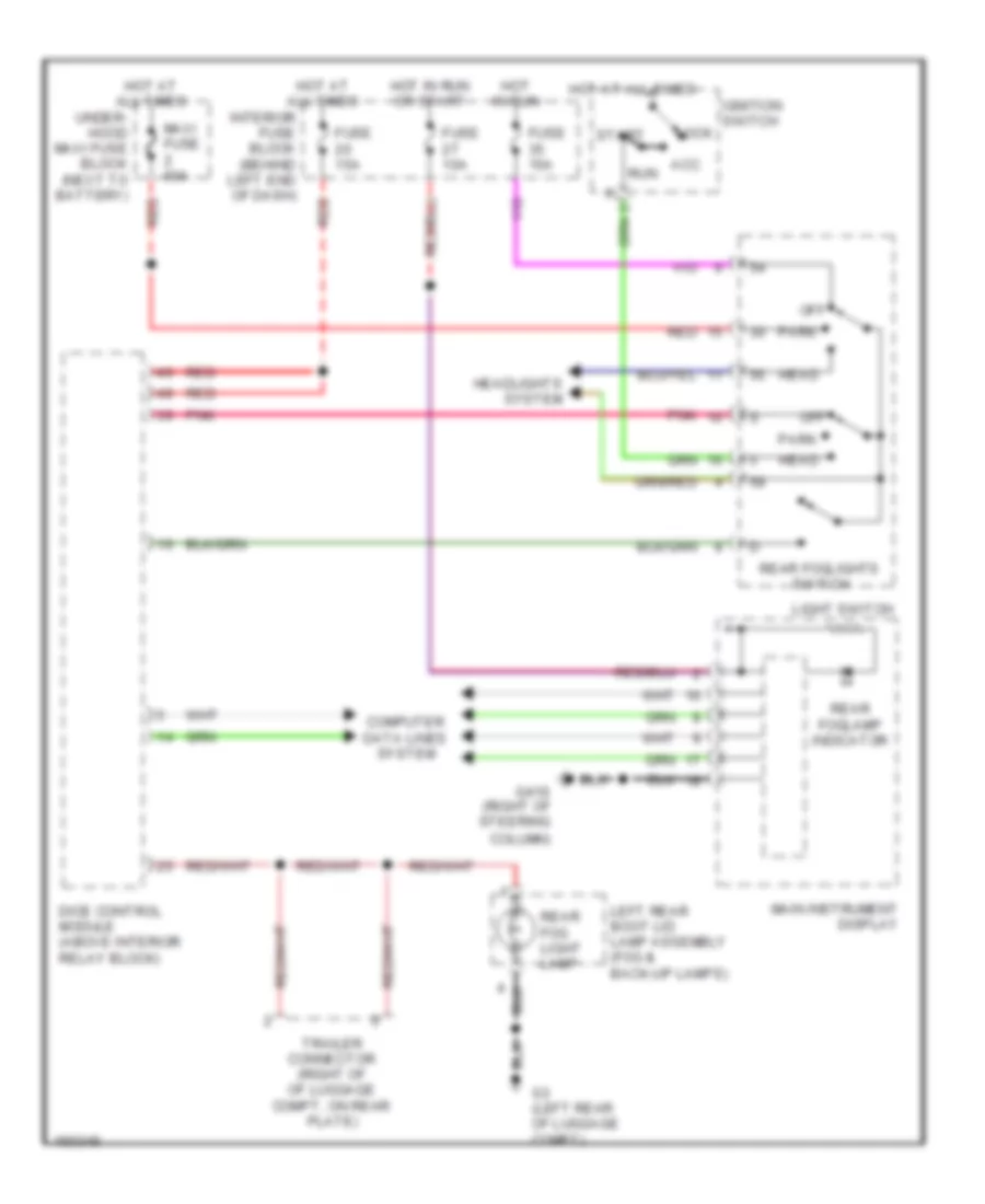 Rear Fog Lamps Wiring Diagram 4 Door for Saab 9 5 Aero 2003