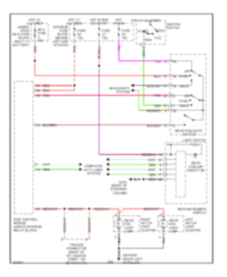 Rear Fog Lamps Wiring Diagram 5 Door for Saab 9 5 Aero 2003