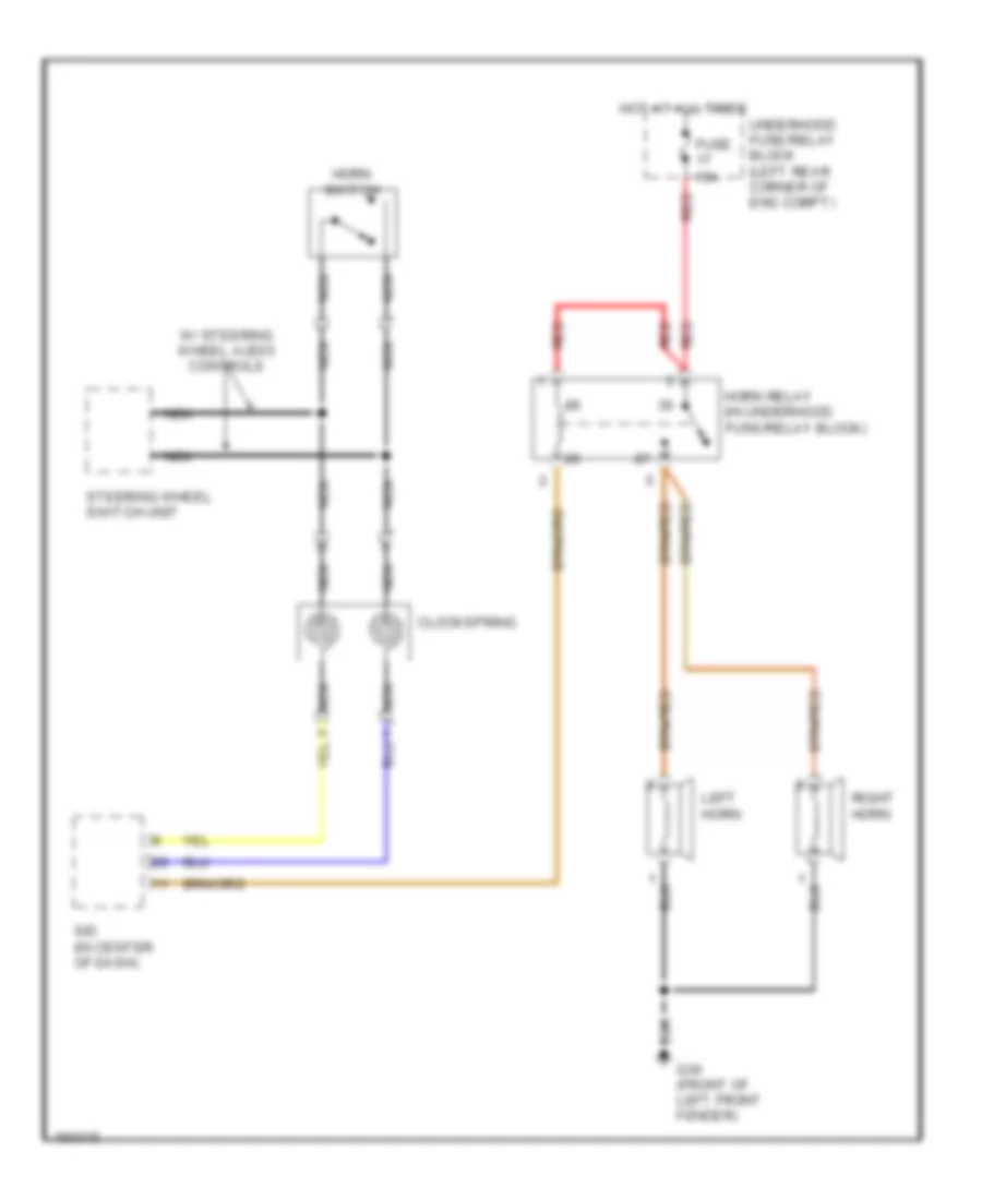 Horn Wiring Diagram for Saab 9-5 Aero 2003