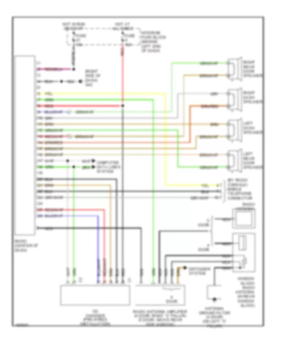 Radio Wiring Diagram Base for Saab 9 5 Aero 2003