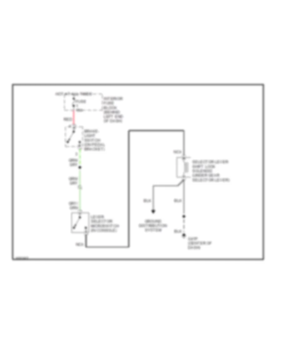 Shift Interlock Wiring Diagram for Saab 9-5 Aero 2003